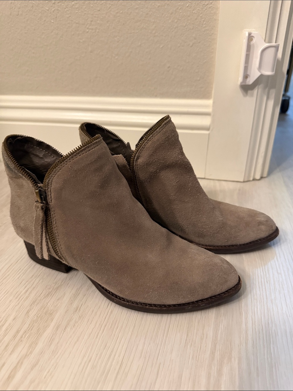 Jeffery Campbell  Taupe Ankle Booties with Side Zip